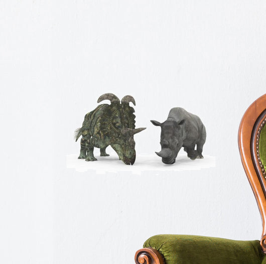 Albertaceratops Compared to Adult Wall Decal