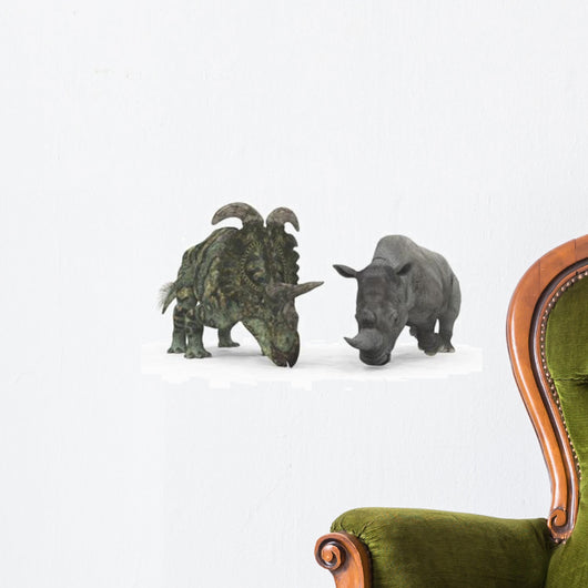 Albertaceratops Compared to Adult Wall Decal
