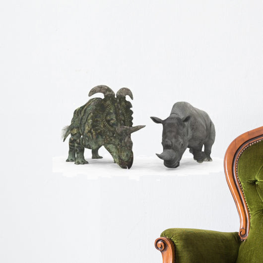 Albertaceratops Compared to Adult Wall Decal