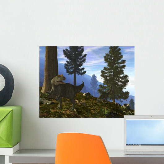 Pair Allosaurus Search for Wall Decal