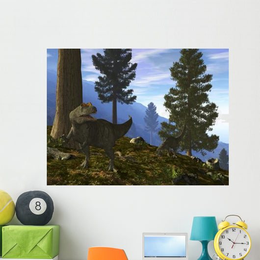 Pair Allosaurus Search for Wall Decal