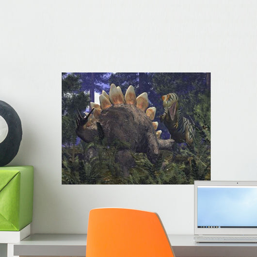 Allosaurus Stumbles upon Grazing Wall Decal