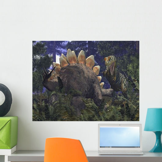 Allosaurus Stumbles upon Grazing Wall Decal