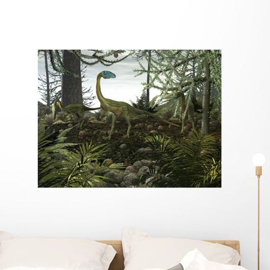 Coelophysis Dinosaurs Walk amongst Wall Decal
