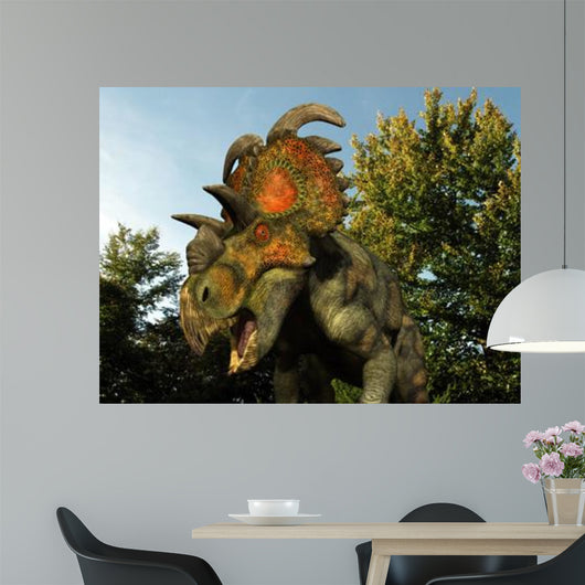 Albertaceratops Wanders Cretaceous Forest Wall Decal