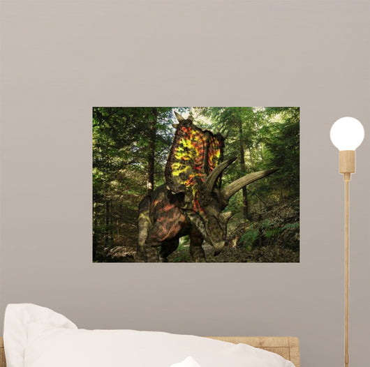 Colorful Pentaceratops Wanders Cretaceous Wall Decal