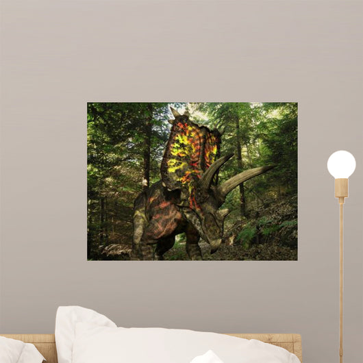 Colorful Pentaceratops Wanders Cretaceous Wall Decal