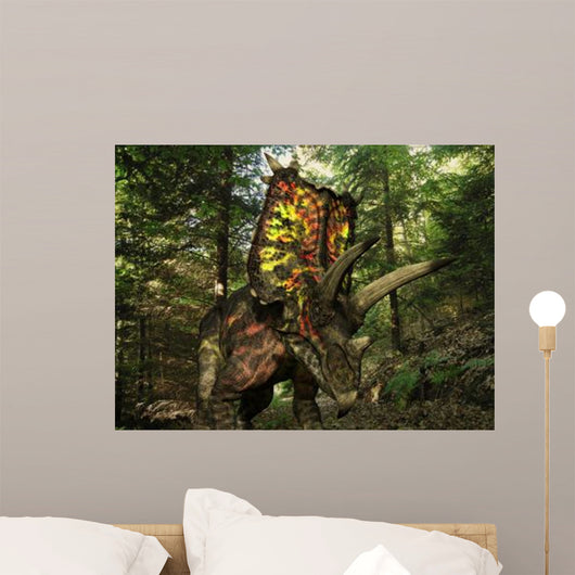 Colorful Pentaceratops Wanders Cretaceous Wall Decal