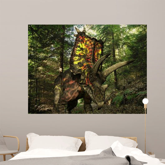 Colorful Pentaceratops Wanders Cretaceous Wall Decal