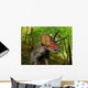 Colorful Triceratops Wanders Cretaceous Wall Decal