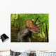 Colorful Triceratops Wanders Cretaceous Wall Decal