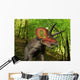 Colorful Triceratops Wanders Cretaceous Wall Decal