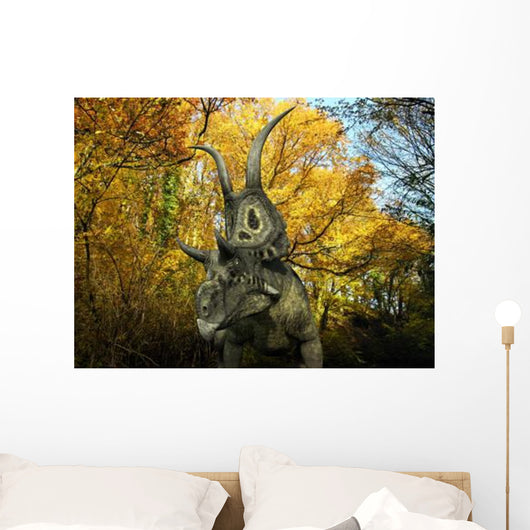 Diabloceratops Wanders Cretaceous Forest Wall Decal