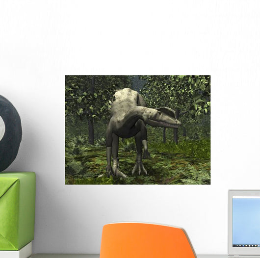 Dilophosaurus amidst Ginkgo Trees Wall Decal