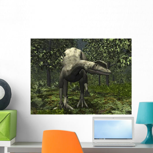 Dilophosaurus amidst Ginkgo Trees Wall Decal