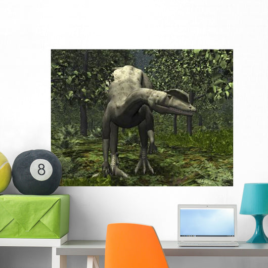 Dilophosaurus amidst Ginkgo Trees Wall Decal