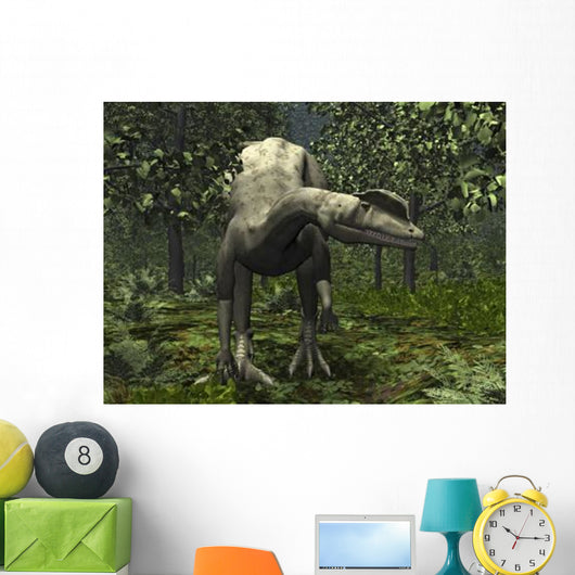 Dilophosaurus amidst Ginkgo Trees Wall Decal