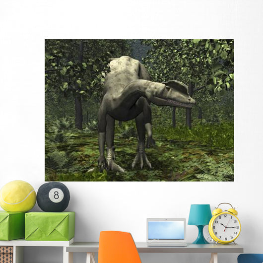 Dilophosaurus amidst Ginkgo Trees Wall Decal