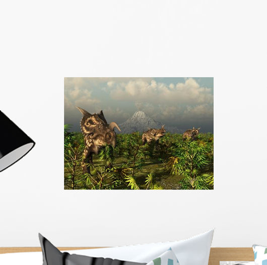 Herd Plant-eating Einiosaurus Roam Wall Decal