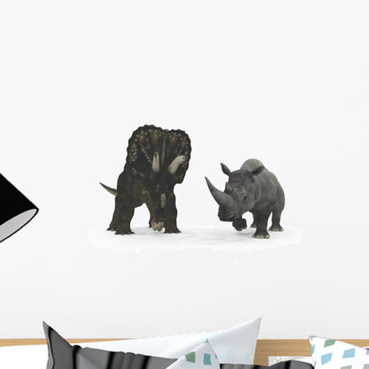 Nedoceratops Compared to Adult Wall Decal