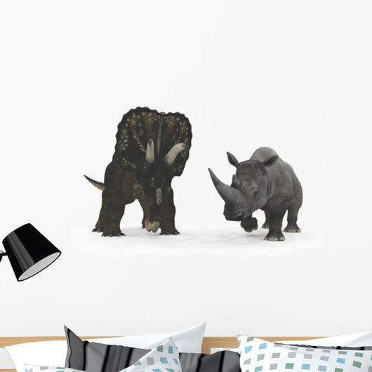Nedoceratops Compared to Adult Wall Decal