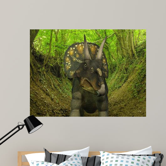 Nedoceratops Wanders Cretaceous Forest Wall Decal
