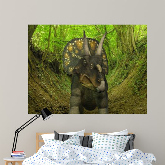 Nedoceratops Wanders Cretaceous Forest Wall Decal