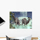 Pair Parasaurolophus Feed Flora Wall Decal