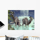 Pair Parasaurolophus Feed Flora Wall Decal