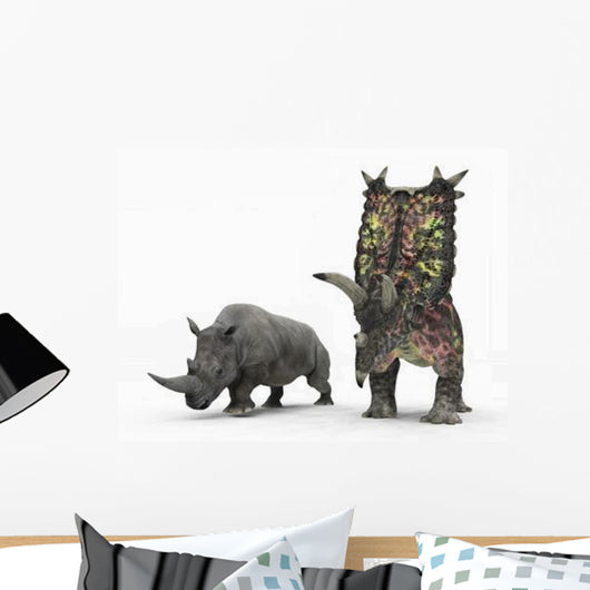 Adult Pentaceratops Compared to Wall Decal