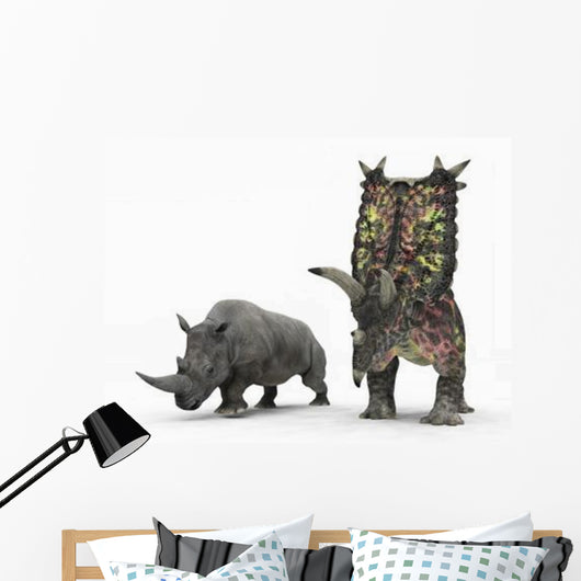 Adult Pentaceratops Compared to Wall Decal