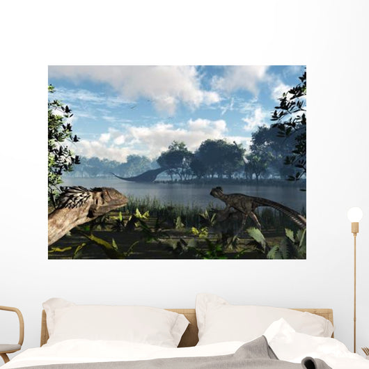Sauroposeidon Graze While Feathered Wall Decal