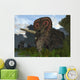 Male Torosaurus Drinks from Wall Decal