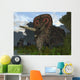 Male Torosaurus Drinks from Wall Decal