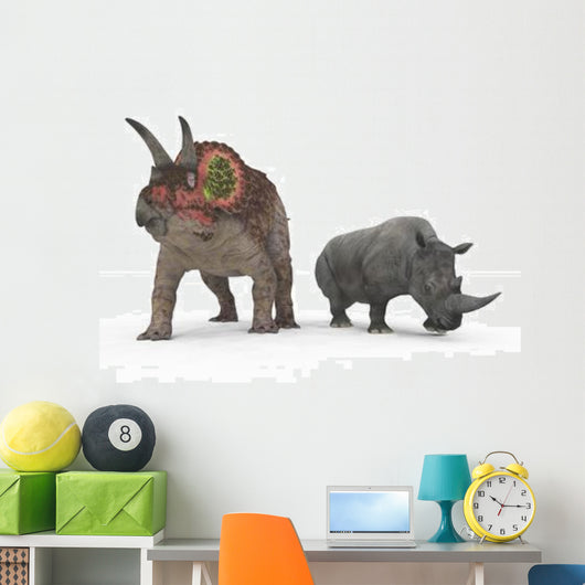Adult Triceratops Compared to Wall Decal