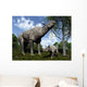Paraceratherium Mother Grazes Leaves Wall Decal