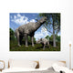 Paraceratherium Mother Grazes Leaves Wall Decal