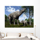 Paraceratherium Mother Grazes Leaves Wall Decal