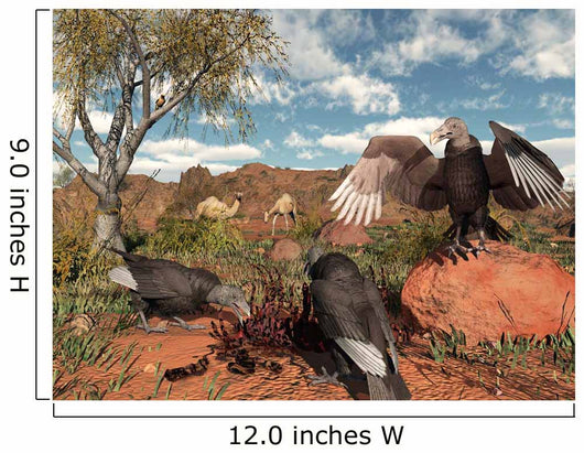 Pleistocene Black Vultures Feed Wall Decal