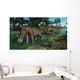 Pair Platybelodon Grazing Shallow Wall Decal