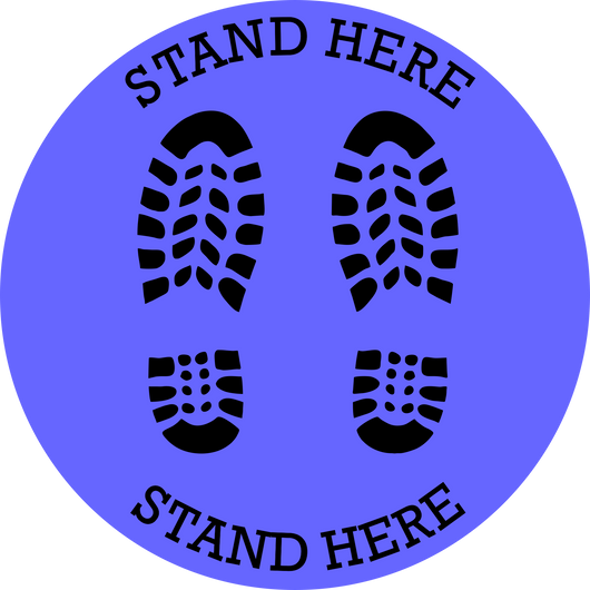Stand Here Footprint Floor Decal | 14