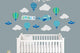 Blue Clouds Balloons Airplane Wall Decal Sticker Set Wall Decal