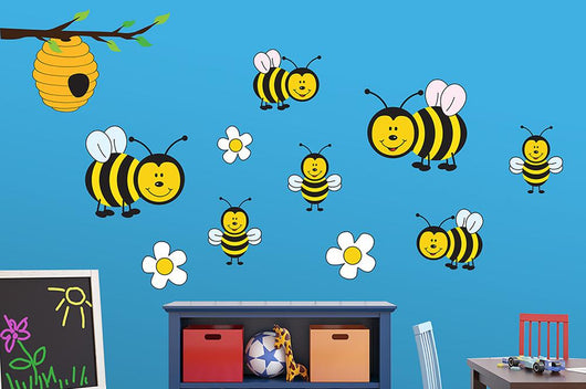 Cute Cartoon Bee Family Wall Decal Sticker Set Wall Decal