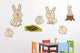 Cartoon Bunny Rabbit Family Wall Decal Sticker Set Wall Decal