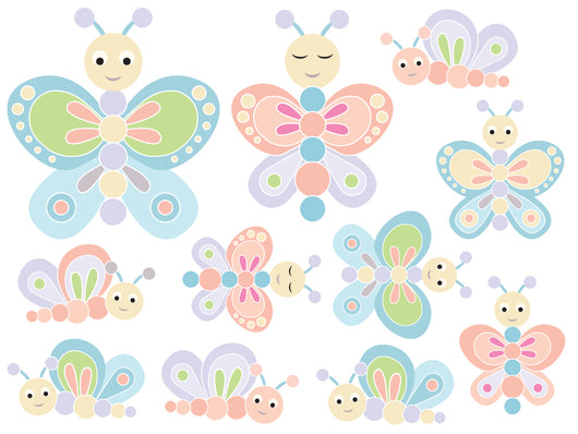 Dreamy Butterfly Family Wall Decal Sticker Set Wall Decal