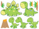 Cute Cartoon Dinosaur Family Wall Decal Sticker Set Wall Decal