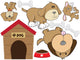 Cartoon Puppers Dog Family Wall Decal Sticker Set Wall Decal