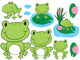 Cute Cartoon Frog Family Wall Decal Sticker Set Wall Decal