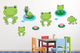 Cute Cartoon Frog Family Wall Decal Sticker Set Wall Decal