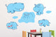 Cute Hippo Family Wall Decal Sticker Set Wall Decal